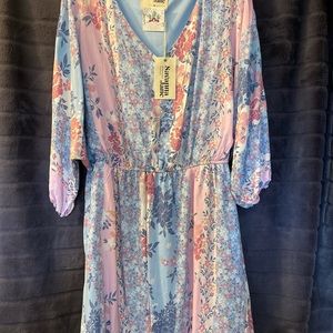 NWT Savanna Jane floral knee length dress 2X